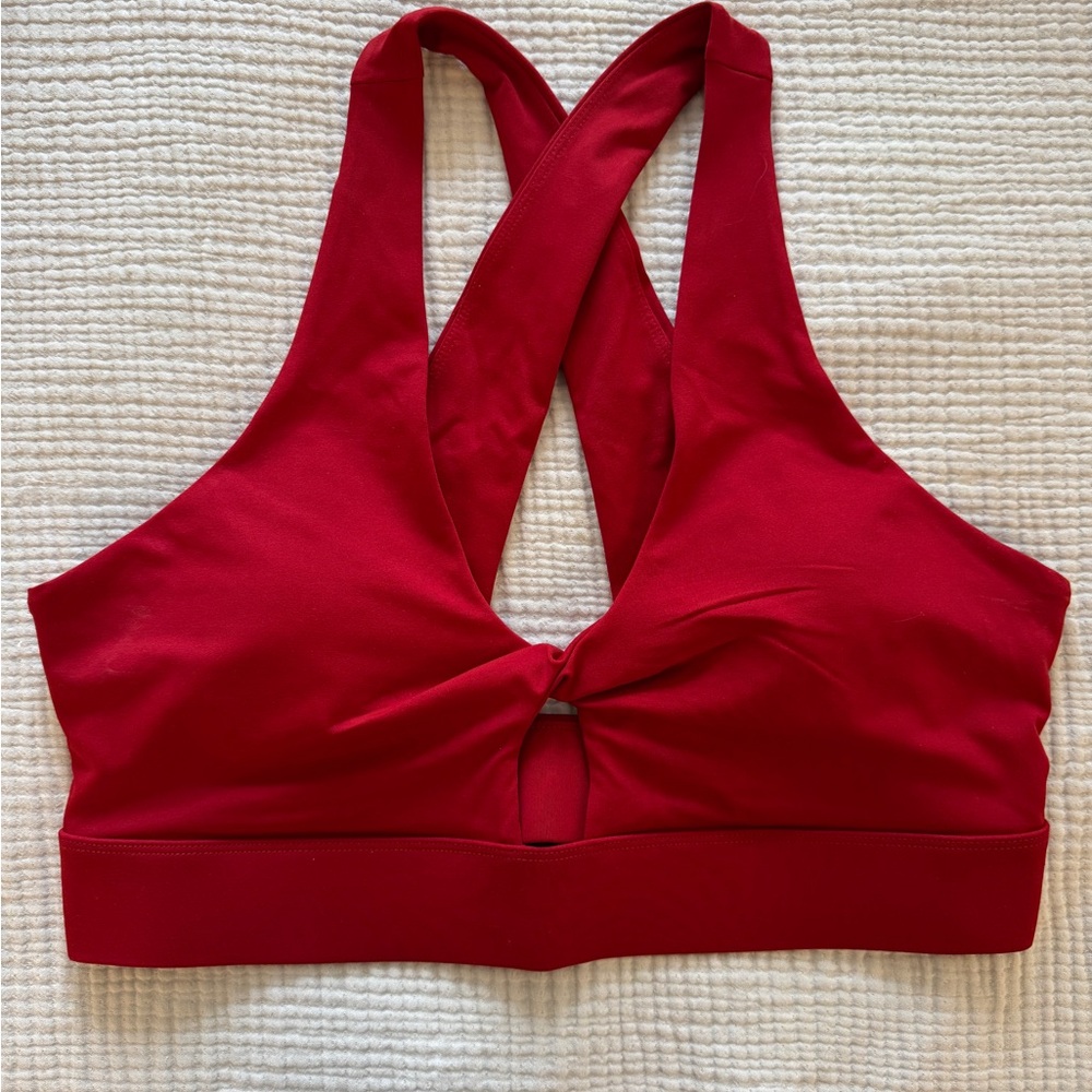 Fabletics Bold Red Cross-Back Sports Bra